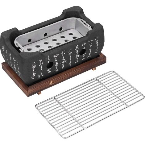 Japanischer Grill, Mini-Holzkohleofen für den Haushalt, Ofenzubehör mit Netzgrill für Camping (1/5)
