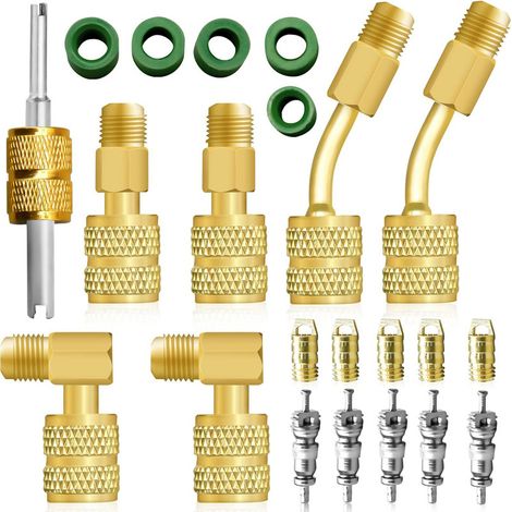 Adaptateur de Conversion en Laiton pour Climatisation Inverter, Raccord Fileté Extérieur R22 vers Intérieur Impérial, Tuyau de Charge pour Réfrigérants R22 et R410A (1/3)