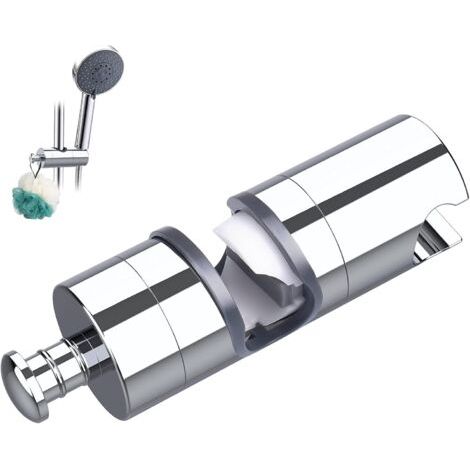 Auswechselbarer Handbrausehalter, Totill-Duschkopfhalter, 18–25 mm verstellbarer Durchmesser, ABS, verstellbare Ersatz-Handbrausestangenkopf-Schiebeklemme, Stützhalterung, Chrom