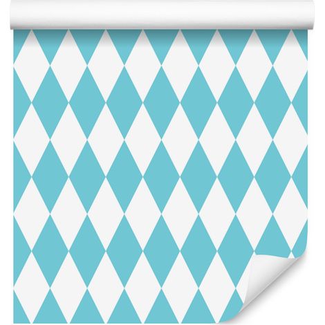 Carta da parati Arlecchino Rombo, verde celadon e bianco, per soggiorno e camera da letto, 50x1000 cm (1/5)