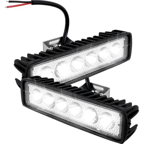 Bande lumineuse LED de travail (1/2 pièce), forme barre lumineuse, 6000K, faisceau large, blanc, pour véhicule tout-terrain, IP67, pièces automobiles pour diverses utilisations (2 pièces). (1/5)