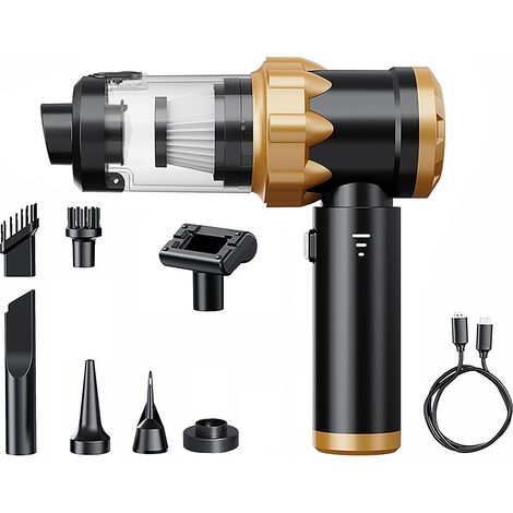 Handstaubsauger mit 18000 Pa Saugkraft, 4-in-1-Set für Auto und Zuhause, USB-C-Ladeanschluss, waschbarer Filter, kompakt und tragbar (1/5)