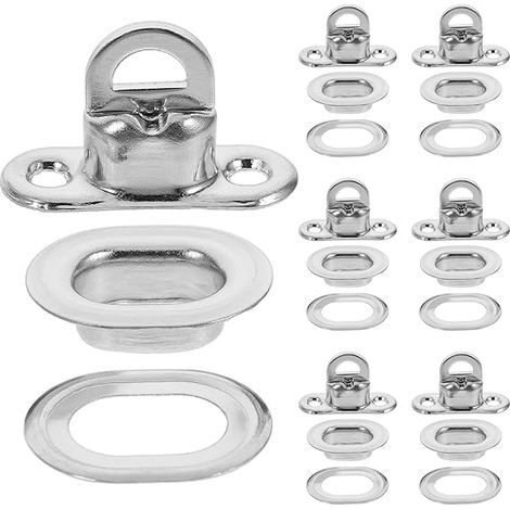 Pack of 20 Silver Brass Swivel Buckle Clasps with Secure Rotation Oval Grommet Weather Resistant for Pack Luggage Tarps Supplies (1/5)