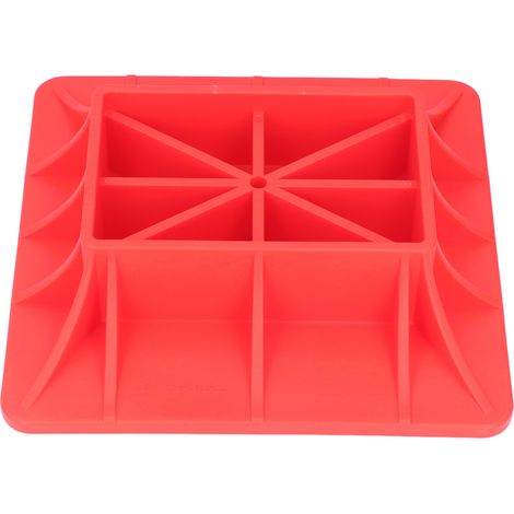 Cric de levage tout-terrain robuste, plaque de base rouge en nylon anti-fracture pour sable, boue, herbe et sol meuble (1/5)