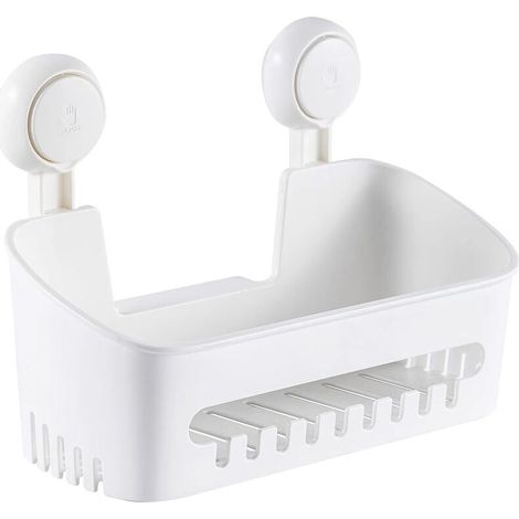 royaluxe - Serviteur Douche à Ventouse sans Perçage & Réutilisable Etagère Ventouse Simple d'Installation Charge 10KG Impérable Rangement Douche pour Carrelage Paroi de la Douche Salle de Bain & Cuisi (1/5)