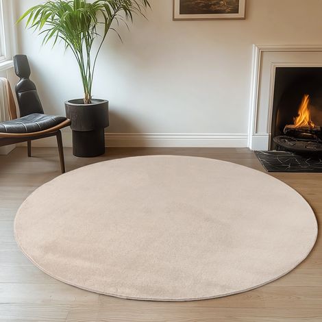 Tapis Plush Joy - 80 cm x 80 cm - Creme - Ultra Doux - Antidérapant - Élégant (1/5)
