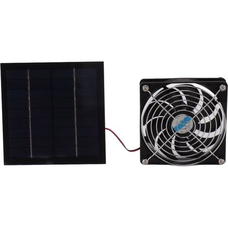 [Kit Ventilation à Panneau Solaire] Ventilateur Extracteur 20W avec Panneau 12cm - Portatif pour Maison, RV et Serre (1/5)