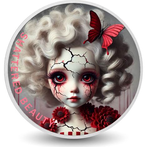 Shattered Beauty: Bambola cremisi colorata 1 oz argento (1/5)