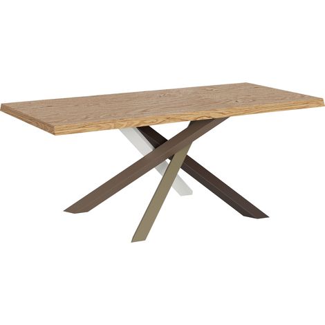 Tavolo Fisso 180x90 cm Versalux Rovere Scortecciato Gambe Multicolore 4/C