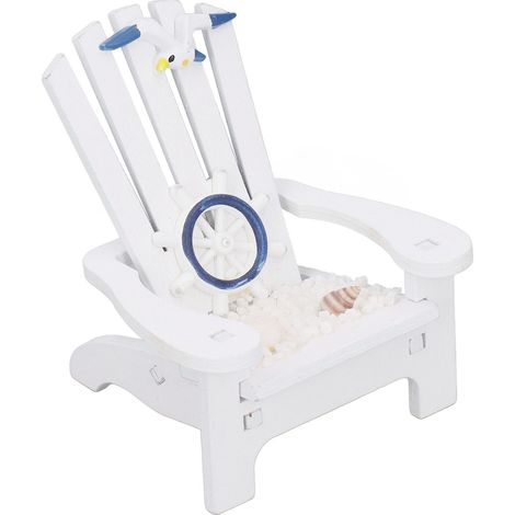 Mini Chaise de Plage en Bois de Pin Naturel, Style Adirondack Nautique pour Décor Maison Bureau Hôtel (1/5)