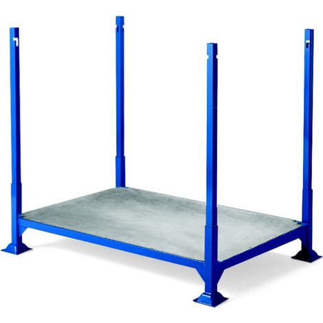 PROVOST - Palette gerbable Provost - Base en tôle zinguée, structure acier bleu époxy RAL 5019 - 1200 x 800 mm (1/3)