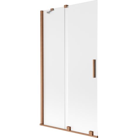 Mexen Velar paroi de baignoire 2 volets coulissants 100 x 150 cm, givré, cuivre brossé - 896-100-000-31-65 (1/2)