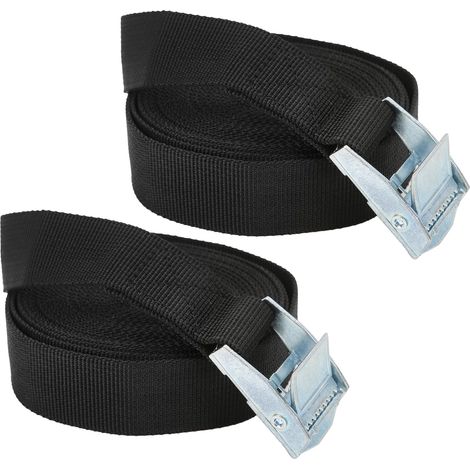 2 Pièces Sangle de Rangement 25mm avec Boucle en Zinc, pour Transport et Fixation d'Objets Lourds (4 Mètres) (1/5)