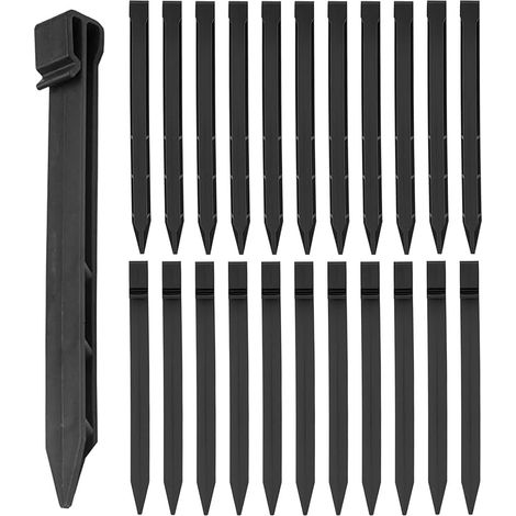 Piquets d'ancrage Plastique 25CM Piquets de Bordure de Paysage Piquets de Tente Pointes d'ancrage Tentes Planche Terrasse Bordure Pelouse Jardin Extérieur (1/5)