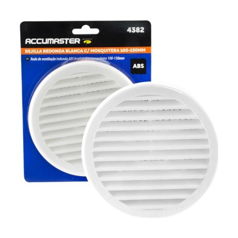 Grille ronde en ABS blanc avec moustiquaire, diamètre 100-130 mm (1/5)