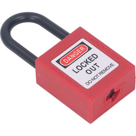 38-mm-Lockout/Tagout-Vorhängeschloss, staubdicht, energieisoliert, aus Nylon, mit 2 Schlüsseln (1/5)