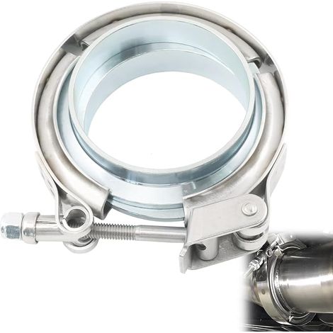 Stainless Steel Hose Clamp Quick Release V Type Hose Clamp Stainless Steel Turbo Hose Clamp with Male Female Flange Compatible with Diesel Engine (1/5)