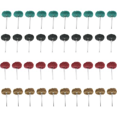 Ortviai Disques abrasifs en nylon et acier inoxydable pour ponceuse – 40 pièces, grain 80 à 300, diamètre 22-25 mm (1/5)