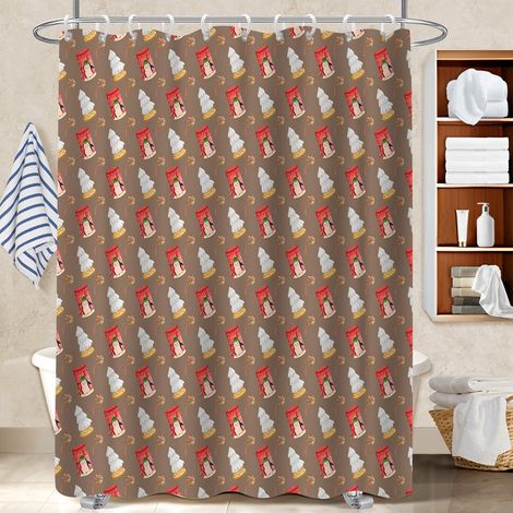 Rideau de bain imprimé polyester 180x180 À œillets renforcés cache baignoire pour salle de bain avec baignoire (1/5)