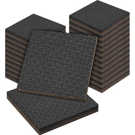 24 Pieces Rubber Pads, 7 mm Black Self-Adhesive Floor Protectors Felt Pad, Reduce Vibration and Shock Absorb for Furniture Legs, Anti-Scratch Noise Reducing (1/5)