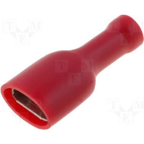 Faston femmina 6,3 mm isolato rosso St-010/r-rosso St-010/r-rosso