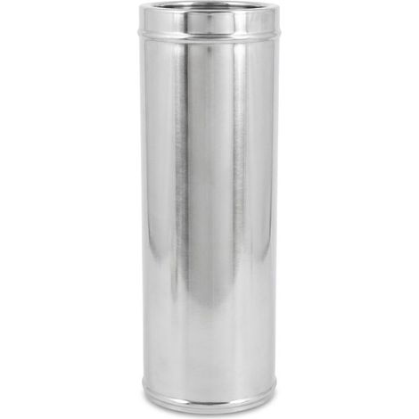 Maka Modulo Lineare 1000 mm Canna Fumaria Doppia Parete 50 Inox Ø 130 mm (esterno 230) (1/4)