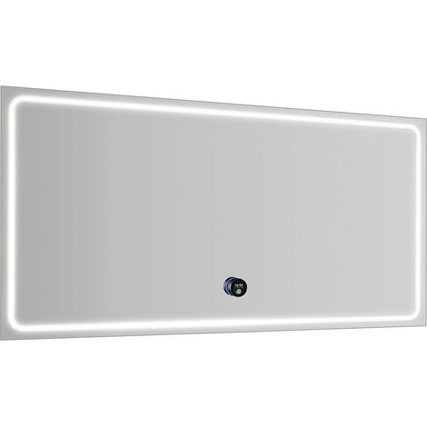 Sapho Gemini - Miroir avec éclairage LED et chauffage, 120x60 cm, capteur tactile GM120K (1/4)