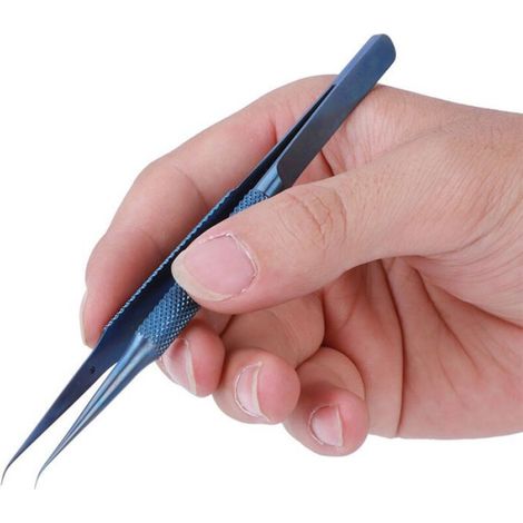 Pince à épiler en Alliage Ti,Outil de Réparation de Carte Mère de Téléphone de Précision de 0,15 Mm Téléphone Portable(Tête courbée) (1/5)
