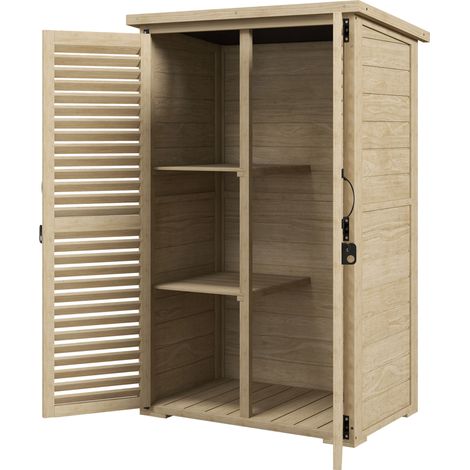 Armadio da Esterno a 2 Ripiani 75x50x111/118 cm in Legno di Abete (1/5)