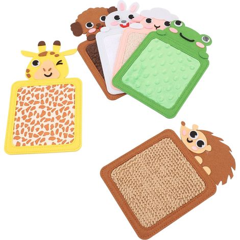 Tapis sensoriels génériques (6 pièces) à motifs d'animaux, textures et couleurs variées - pour un repos relaxant des enfants autistes (1/5)
