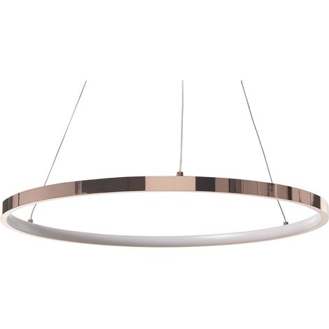 Lámpara de techo LED de metal rosa dorado aluminio anillo ø 50 cm glamour moderno