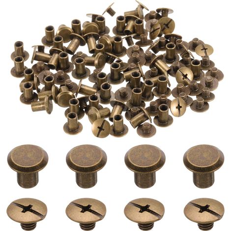 50set M5 x 6mm Vis Chicago Métal Tête Phillips Bronze (1/5)