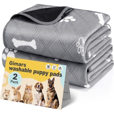 Tapis Éducateur pour Chien Lavable Réutilisable, Lot de 2 (120×90cm), Tapis Ultra Absorbant Anti-Fuites et Antidérapant, Idéal pour Chiots, Chiens Âgés ou Incontinents. (1/5)