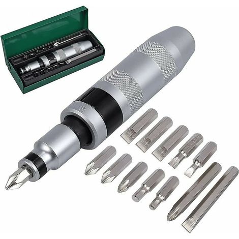 Set di 13 punte per avvitatore a impulsi Ulisem da 1/2" per impieghi gravosi, esagonali e a croce.