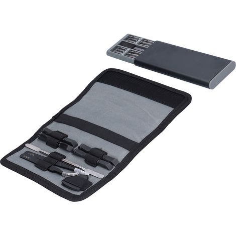 Schraubendreher-Set, magnetisches Bit-Set, Demontage-Pinzette, Befestigungs-Werkzeugtasche für Elektronikreparaturen (1/5)
