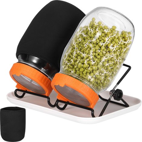 2 Pcs 1000ml Bocal Germoir Orange Germoir pour Graines À Germer (1/5)