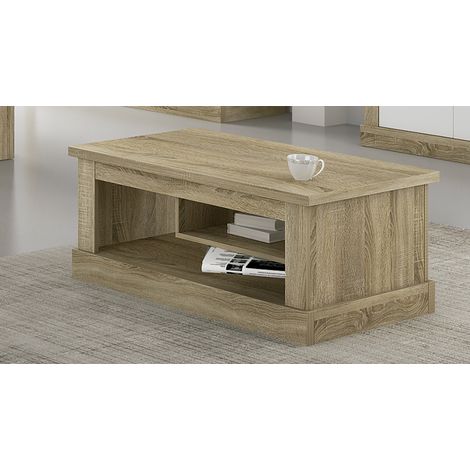 Table basse de salon coloris Chêne cambrian - Longueur 109 x Profondeur 60 x Hauteur 45,2 cm -PEGANE- (1/3)