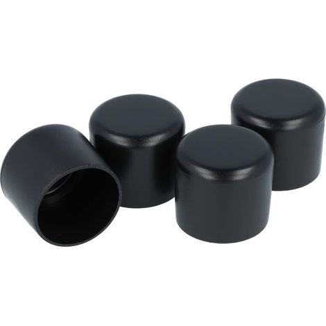 Embout pour Tube - 4 Pièces - Polyéthylène Noir - Protection Sol - Chaise et Table Jardin - Diamètre 20 mm (1/5)