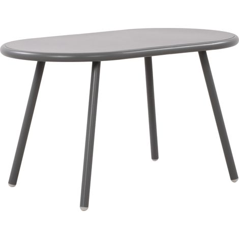 Tavolino ovale da interno/esterno in polipropilene riciclato grigio scuro 80 x 45 cm 100009198