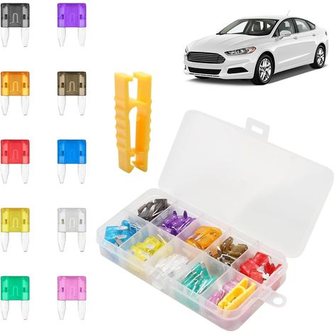 120PCS Car Fuse Kit with Puller, Car Mini Fuses Low Profile Blade Assortment 2A–35A,Assorted Kit for Cars, Trucks, Motorcycles, RVs,Complete Automotive Fuses Replacement Set