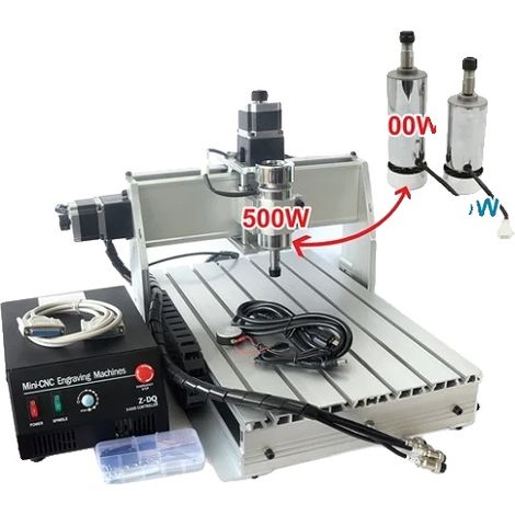 Routeur CNC de bureau, broche de 500W, fonctionnalité polyvalente, Port LPT, 220V (1/2)