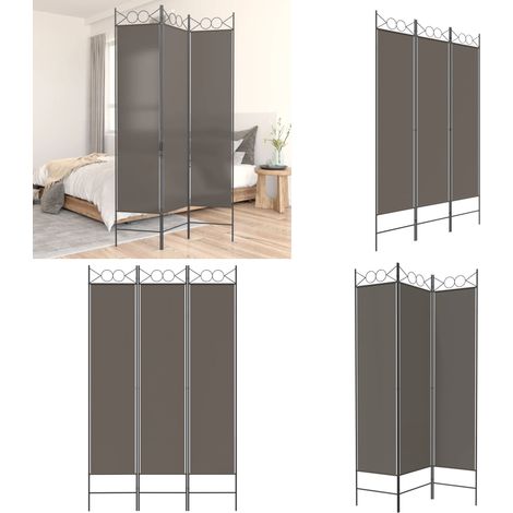 Cloison de séparation 3 panneaux Anthracite 120x200 cm Tissu - Cloison de chambre - Séparation de pièce (1/5)