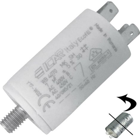 Condensateur 7MF (41039164, 482000079431) Sèche-linge ARISTON HOTPOINT, ASKO, BRANDT, CANDY, HOOVER, IBERNA, INDESIT, OSTEIN, OTSEIN, ROSIERES, WHIRLPOOL, ZEROWATT