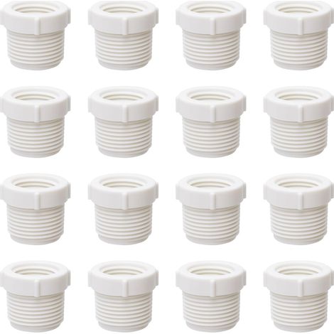 Raccords de tuyau en PVC, 16 réducteurs de tuyau filetés, filetage mâle 1,9 cm vers filetage femelle 1,27 cm, douille en PVC (1/5)