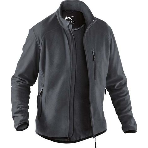 [GEBRAUCHT] B-Ware Kübler Fleecejacke anthrazit XL Unisex Arbeitskleidung atmungsaktiv Stretch (1/2)
