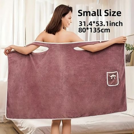 1 paquet de serviette de bain résistante à l'usure, serviette de bain en polaire corail, accessoires de salle de bain-Violet (1/4)