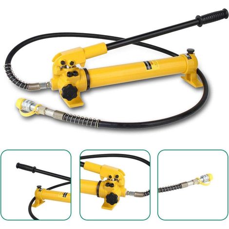 CP-700 - Pompa manuale idraulica 700 bar, 700 bar, cilindro idraulico manuale, con tubo per cilindro idraulico da 4/10 tonnellate, 350 CC