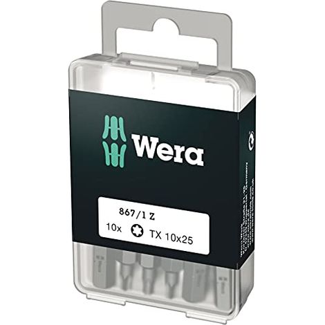 Wera 867/1 Z DIY SiS 05072406001 Inserto Torx T 10 Acciaio per utensili legato, duro D 6.3 10 pz. (1/4)