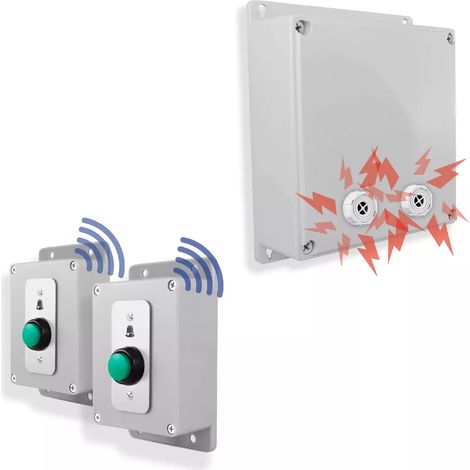 Kit sos panique sans-fil 2 sirènes - Haute-résistance / 800m / 2 boutons autonomes piles (PROTECT 800) (1/5)