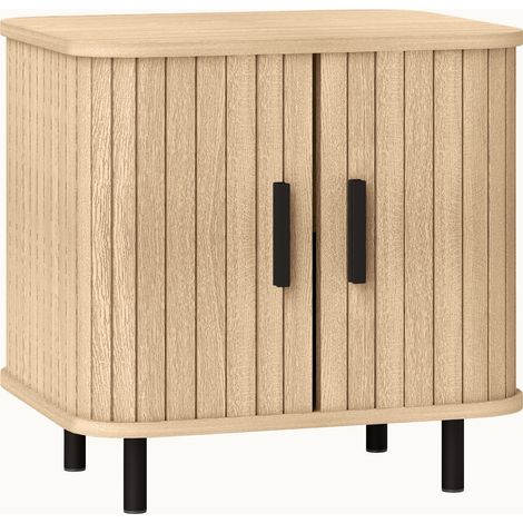 Meuble d’appoint JULIUS ton chêne et noir (1/5)